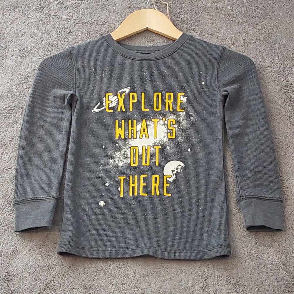 Jumping Beans Boys Graphic Long Sleeve Shirt Size 5 Space Explore Top